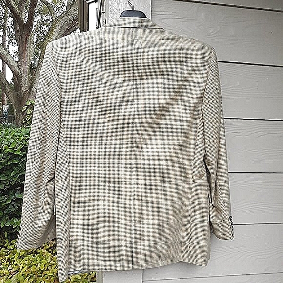 Men' Suit Jacket Sport Coat 44 Harrison / Hickey Freeman Tan Weave - Picture 4 of 9